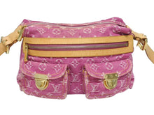 Load image into Gallery viewer, LOUIS VUITTON ルイヴィトン バギーPM モノグラムデニム ショルダーバッグ M95212 デニム レザー ピンク 美品 中古 4b005520