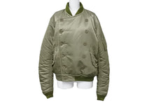Load image into Gallery viewer, PHENOMENON フェノメノン MA-1ジャケット 2013年AW 38 M ナイロン ポリエステル グリーン オレンジ シルバー金具 美品 中古 55207