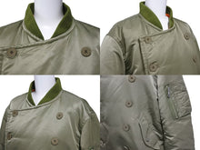 Load image into Gallery viewer, PHENOMENON フェノメノン MA-1ジャケット 2013年AW 38 M ナイロン ポリエステル グリーン オレンジ シルバー金具 美品 中古 55207