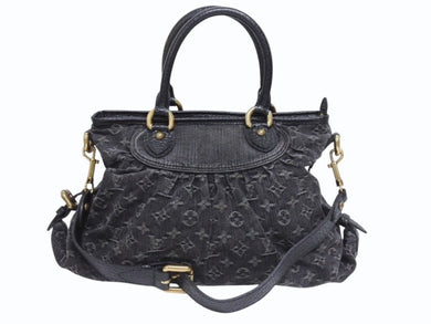 極美品 LOUIS VUITTON ルイヴィトン ネオカヴィMM ハンドバッグ M95351 モノグラムデニム レザー 2WAY ゴールド金具 中古 4b005521