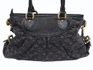極美品 LOUIS VUITTON ルイヴィトン ネオカヴィMM ハンドバッグ M95351 モノグラムデニム レザー 2WAY ゴールド金具 中古 4b005521