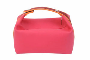 極美品 HERMES エルメス ハンドバッグ ブリッドアブラックＧＭ ジグザグ ピンク ボルドー オレンジ シルバー金具 中古 55233