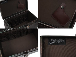 Jean Paul GAULTIER ジャンポール ゴルチェ Vサイバー バニティ ケース シルバー金具 美品 中古 55237 