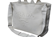画像をギャラリービューアに読み込む, PRADA プラダ トートバッグ ドリル 2WAY トートバッグ ショルダーバッグ コットンキャンバス 1BG395 2VG081 中古 55241 