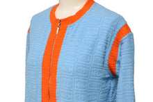 Load image into Gallery viewer, CHANEL シャネル カーディガン ココマーク パイル 02S ブルー オレンジ サイズ42 P19454V11234 美品 中古 55264