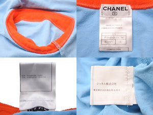 CHANEL シャネル カーディガン ココマーク パイル 02S ブルー オレンジ サイズ42 P19454V11234 美品 中古 55264