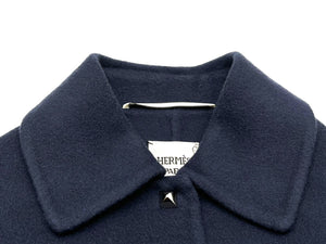 新品同様 HERMES エルメス ジャケット コート ネイビー カシミヤ サイズ36 *17-7102 フランス製 中古 55270