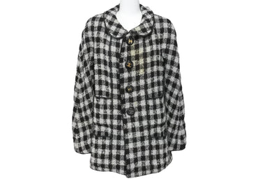 CHANEL シャネル ジャケットツイードジャケット ブラック ホワイト ココマーク ココボタン ブラック ホワイト 中古 55281