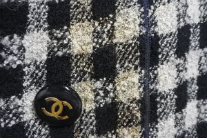 CHANEL シャネル ジャケットツイードジャケット ブラック ホワイト ココマーク ココボタン ブラック ホワイト 中古 55281