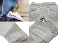 Load image into Gallery viewer, BALMAIN バルマン デニムパンツ デニム パンツ スキニー バイカーデニム サイドジップ サイズ36 美品 中古 55311
