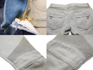 BALMAIN バルマン デニムパンツ デニム パンツ スキニー バイカーデニム サイドジップ サイズ36 美品 中古 55311