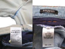 Load image into Gallery viewer, BALMAIN バルマン デニムパンツ デニム パンツ スキニー バイカーデニム サイドジップ サイズ36 美品 中古 55311