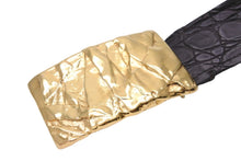 Load image into Gallery viewer, TOM FORD トムフォード ベルト バックル サイズ 105/42 レザー クロコ ゴールド ブラウン 良品 中古 55336
