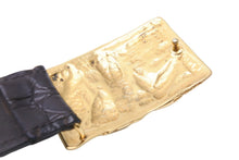 Load image into Gallery viewer, TOM FORD トムフォード ベルト バックル サイズ 105/42 レザー クロコ ゴールド ブラウン 良品 中古 55336