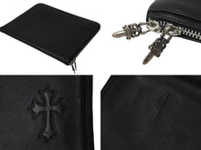 Load image into Gallery viewer, CHROME HEARTS クロムハーツ クラッチバッグ ドキュメントケース クロスパッチ ブラック シルバー925 レザー 良品 中古 55362