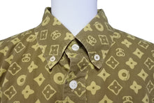 画像をギャラリービューアに読み込む, Stussy ステューシー 半袖シャツ モノグラム トップス USA製 コットン キャメル サイズL 美品 中古 55364