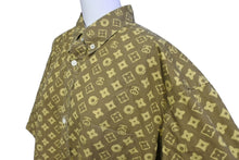 画像をギャラリービューアに読み込む, Stussy ステューシー 半袖シャツ モノグラム トップス USA製 コットン キャメル サイズL 美品 中古 55364