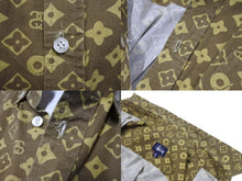 画像をギャラリービューアに読み込む, Stussy ステューシー 半袖シャツ モノグラム トップス USA製 コットン キャメル サイズL 美品 中古 55364