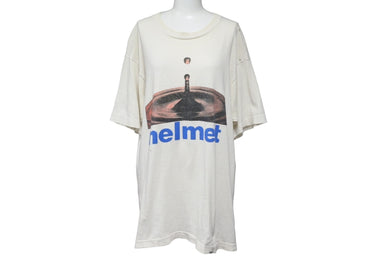 helmet 90's ヘルメット バンド 半袖Ｔシャツ vintage ヴィンテージ 古着 フルーツオブザルーム サイズL 良品 中古 55367