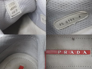 PRADA プラダアスリート アメリカズカップ レッド サイズ6 PS0906 牛革 テクニカルファブリック 美品 中古 55385 