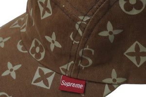 Supreme シュプリーム 帽子 激レア 名作 初期モノグラムキャップ 2000年 ブラウン 美品 中古 55391 