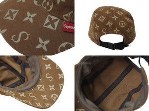 Supreme シュプリーム 帽子 激レア 名作 初期モノグラムキャップ 2000年 ブラウン 美品 中古 55391 