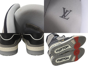 LOUIS VUITTON ルイヴィトン スニーカー ハイトップ トレイナー 19SS ブラック グレー 8 1/2 ヴァージル 1A7RTY 美品 中古 55414