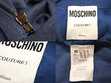 Load image into Gallery viewer, MOSCHINO モスキーノ ニット セーター ジップアップ ニット フーディー ブルー 美品 中古 55436