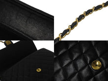 Load image into Gallery viewer, CHANEL シャネル チェーンショルダーバッグ プッシュロック 4番台 ココマーク ラムスキン ブラック ゴールド 美品 中古 55457