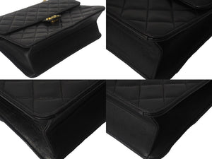 CHANEL シャネル ショルダーバッグ マトラッセ22 チェーン プッシュロック 3番台 ブラック ゴールド金具 レザー 美品 中古 55477