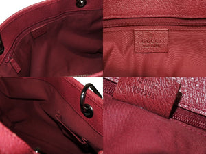極美品 GUCCI グッチ トートバッグ ハンドバッグ 120837 GGキャンバス レザー ベージュ レッド ブラック 金属金具 中古 4b005548 