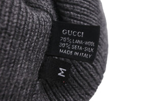 GUCCI グッチ ニット ニット帽 ニットキャップ ビーニー ウール ローゲージ ウェビングライン サイズ M 美品 中古 55525