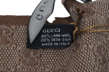画像をギャラリービューアに読み込む, 未使用 GUCCI グッチ マフラー ストール ショール GG総柄 シェリーライン フリンジ ブラウン ベージュ 中古 55527 