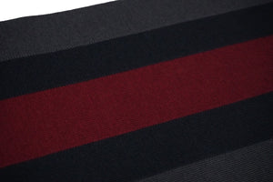 極美品 GUCCI グッチ マフラー ショールウール ストライプ グレー ネイビー レッド 中古 55528 