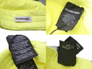 新品未使用品 BALENCIAGA バレンシアガ キャップ フットボールロゴキャップ ローキャップ イエロー 中古 55534