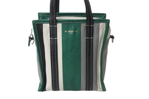 BALENCIAGA バレンシアガ バザールショッパー ハンドバッグ ロゴ 452458 ラムスキン マルチカラー 鞄 シルバー金具 良品 中古 55549