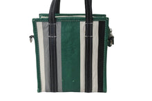 Load image into Gallery viewer, BALENCIAGA バレンシアガ バザールショッパー ハンドバッグ ロゴ 452458 ラムスキン マルチカラー 鞄 シルバー金具 良品 中古 55549
