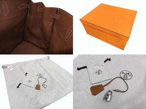 新品未使用 HERMES エルメス ハンドバッグ オータクロア40 ゴールド B刻印 トゴ パラジウム金具 中古 4b005556