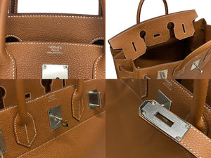 新品未使用 HERMES エルメス ハンドバッグ オータクロア40 ゴールド B刻印 トゴ パラジウム金具 中古 4b005556