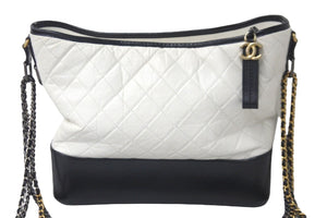 CHANEL シャネル 2WAYチェーンショルダーバッグ マトラッセ ココマーク ステッチ ラムスキン ガブリエル ホワイト 美品 中古 55638
