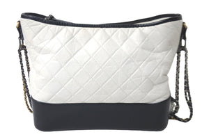 CHANEL シャネル 2WAYチェーンショルダーバッグ マトラッセ ココマーク ステッチ ラムスキン ガブリエル ホワイト 美品 中古 55638