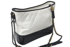 CHANEL シャネル 2WAYチェーンショルダーバッグ マトラッセ ココマーク ステッチ ラムスキン ガブリエル ホワイト 美品 中古 55638