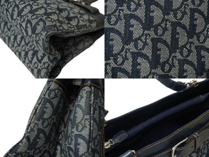 Christian Dior クリスチャンディオール ハンドバッグ トロッター柄 バニティハンドバッグ BM-1001 シルバー金具 中古 55686