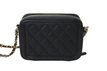 Load image into Gallery viewer, 極美品 CHANEL シャネル CCフィグリー ミニチェーンショルダーバッグ A84452 キャビアスキン ブラック ゴールド金具 中古 55712