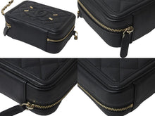 Load image into Gallery viewer, 極美品 CHANEL シャネル CCフィグリー ミニチェーンショルダーバッグ A84452 キャビアスキン ブラック ゴールド金具 中古 55712