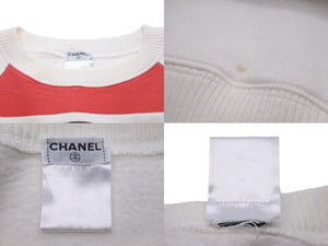 CHANEL シャネル マドモアゼル トレーナー 01A ホワイト レッド ヴィンテージ ボーダー P18590V10779 38 良品 中古 55720