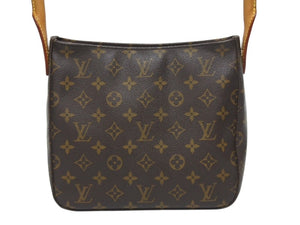 LOUIS VUITTON ルイヴィトン ルーピングMM ワンショルダーバッグ M51146 モノグラム PVC レザー ブラウン ゴールド金具 美品 中古 4b005573