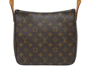 LOUIS VUITTON ルイヴィトン ルーピングMM ワンショルダーバッグ M51146 モノグラム PVC レザー ブラウン ゴールド金具 美品 中古 4b005573