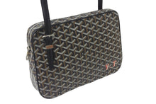 Load image into Gallery viewer, GOYARD ゴヤール ショルダーバッグ ヨナGM ブラック レザー コーティングキャンバス シルバー金具 美品 中古 55799