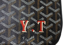 Load image into Gallery viewer, GOYARD ゴヤール ショルダーバッグ ヨナGM ブラック レザー コーティングキャンバス シルバー金具 美品 中古 55799